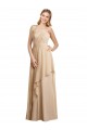 Sweetheart Long Soft Chiffon Champagne Sleeveless Bridesmaid Dress Victoria