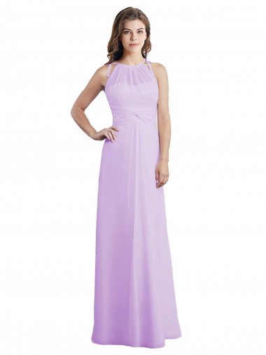 Sweetheart Long Soft Chiffon Lilac Sleeveless Bridesmaid Dress / Formal Dress Victoria