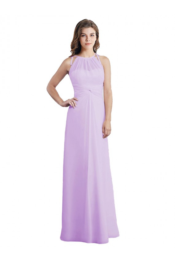 Sweetheart Long Soft Chiffon Lilac Sleeveless Bridesmaid Dress / Formal Dress Victoria