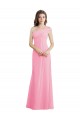 One Shoulder Long Chiffon Barely Pink Sleeveless Bridesmaid Dress Victoria