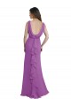 V-Neck Long Soft Chiffon Dahlia Sleeveless Bridesmaid Dress Victoria