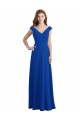 V-Neck Long Chiffon Royal Blue Sleeveless Bridesmaid Dress / Evening Dress Victoria