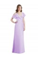 V-Neck Long Soft Chiffon Lilac Cold Shoulder Bridesmaid Dresses Victoria