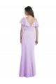 V-Neck Long Soft Chiffon Lilac Cold Shoulder Bridesmaid Dresses Victoria