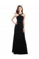 Halter Neck Long Soft Chiffon Black A-Line Sleeveless Bridesmaid Dress Victoria