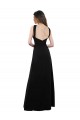 Halter Neck Long Soft Chiffon Black A-Line Sleeveless Bridesmaid Dress Victoria