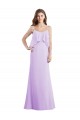 Scoop Neck Long Chiffon Lilac Sleeveless Bridesmaid Dress / Evening Dress Victoria