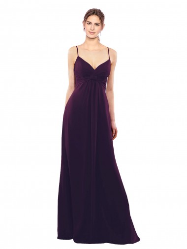 Sweetheart Long Soft Chiffon Grape Sleeveless Formal Dress / Bridesmaid Dress Victoria