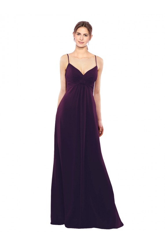 Sweetheart Long Soft Chiffon Grape Sleeveless Formal Dress / Bridesmaid Dress Victoria