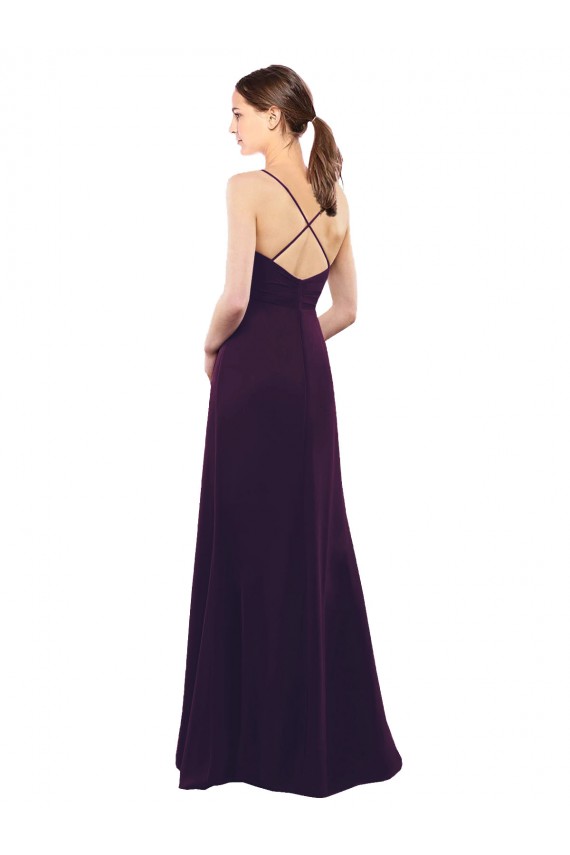 Sweetheart Long Soft Chiffon Grape Sleeveless Formal Dress / Bridesmaid Dress Victoria