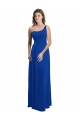 One Shoulder Long Soft Chiffon Royal Blue Sleeveless Bridesmaid Dress Victoria