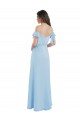 Sweetheart Long Soft Chiffon Light Sky Blue Cold Shoulder Bridesmaid Dress Victoria