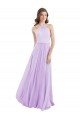 Halter Neck Long Chiffon Lilac Sleeveless Bridesmaid Dress / Evening Dress Victoria