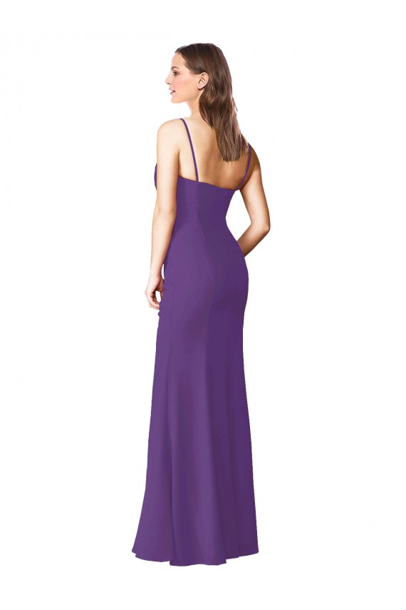 Strapless Long Soft Chiffon Plum Purple Sleeveless Bridesmaid Dress Victoria