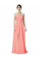 Strapless Long Soft Chiffon Peach Sleeveless Bridesmaid Dress Victoria