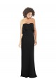 Strapless Long Soft Chiffon Black Sleeveless Bridesmaid Dress Victoria