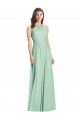 Halter Neck Long Soft Chiffon Mint Green Sleeveless Semi Formal Evening Dress / Bridesmaid Dress Victoria
