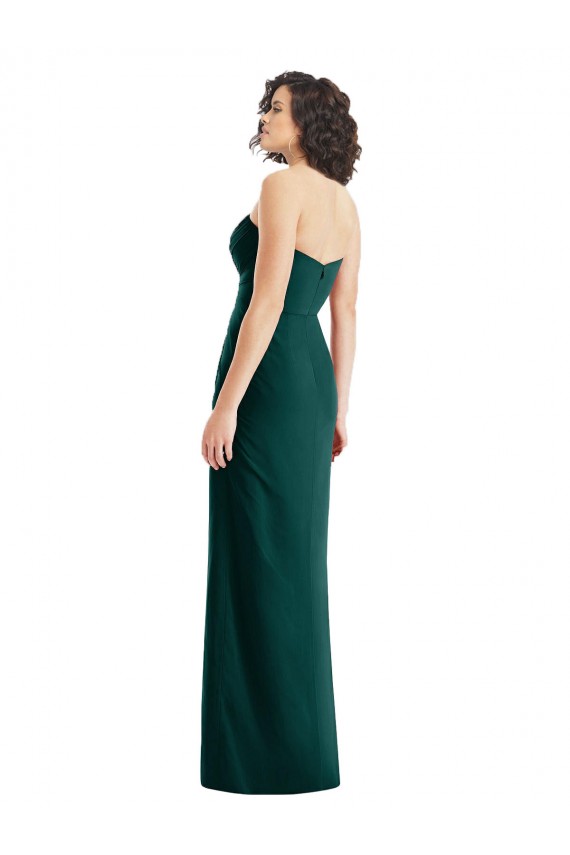 Strapless Long Soft Chiffon Ever Green Sleeveless Bridesmaid Dress Victoria