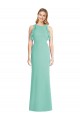 Jewel Neck Long Soft Chiffon Jade Sleeveless Bridesmaid Dress Victoria