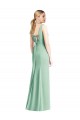 V-Neck Long Soft Chiffon Mint Green Sleeveless Bridesmaid Dress Victoria