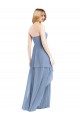 Strapless Long Chiffon Dusty Blue Sleeveless Formal Dress / Bridesmaid Dress Victoria