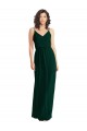 V-Neck Long Soft Chiffon Ever Green Sleeveless Semi Formal Evening Dress / Bridesmaid Dress Victoria