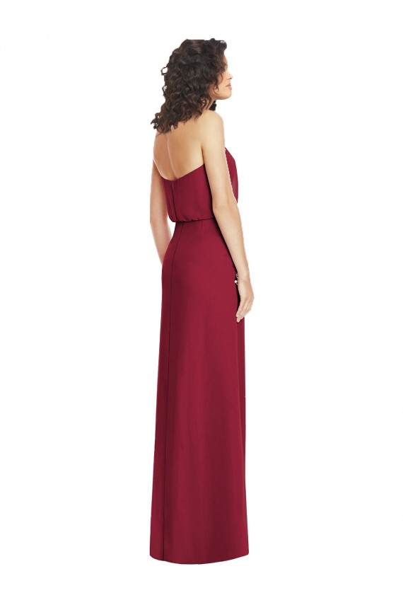 Strapless Long Soft Chiffon Lilac Sleeveless Formal Dress / Bridesmaid Dress Victoria