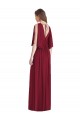 V-Neck Long Soft Chiffon Dark Navy Sleeveless Semi Formal Evening Dress / Bridesmaid Dress Victoria