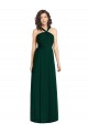 Halter Neck Long Soft Chiffon Ever Green A-Line Sleeveless Bridesmaid Dress Victoria