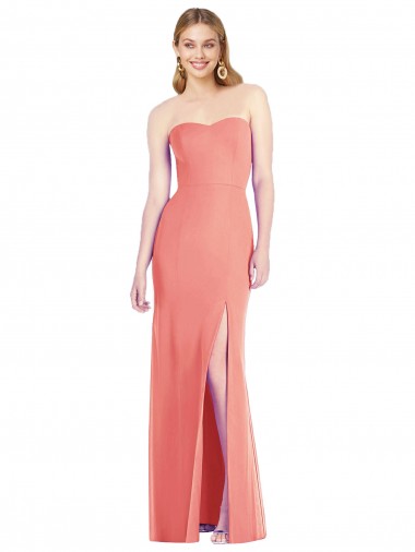 Strapless Long Soft Chiffon Desert Rose Sleeveless Bridesmaid Dress Victoria