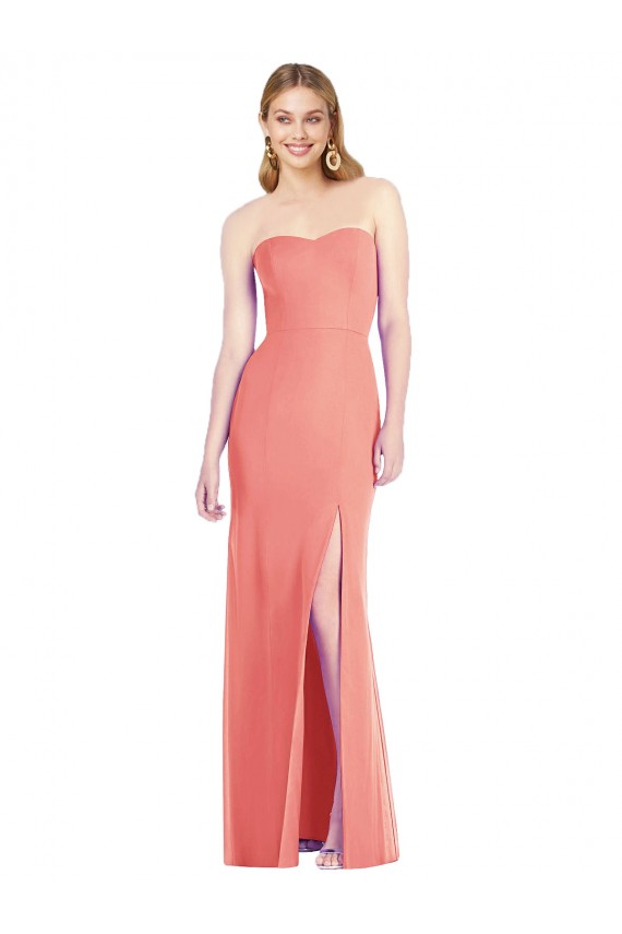 Strapless Long Soft Chiffon Desert Rose Sleeveless Bridesmaid Dress Victoria