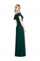 Sweetheart Long Soft Chiffon Ever Green Cold Shoulder Semi Formal Evening Dress / Bridesmaid Dress Victoria