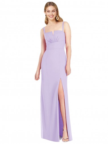 Strapless Long Soft Chiffon Lilac Sleeveless Bridesmaid Dress Victoria