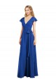 V-Neck Long Lxue Chiffon Royal Blue Flutter Sleeves Bridesmaid Dress Victoria