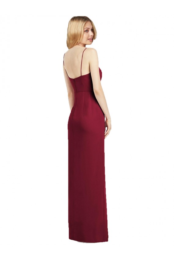 V-Neck Long Soft Chiffon Coral Sleeveless Formal Dress / Bridesmaid Dress Victoria