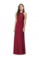 Halter Neck Long Soft Chiffon Burgundy Trumpet Sleeveless Bridesmaid Dress Victoria