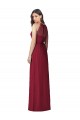 Halter Neck Long Soft Chiffon Burgundy Trumpet Sleeveless Bridesmaid Dress Victoria