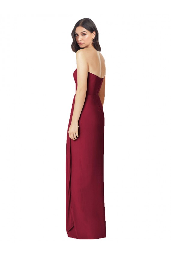 Strapless Long Soft Chiffon Olive Green Sleeveless Bridesmaid Dress Victoria