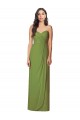 Strapless Long Soft Chiffon Olive Green Sleeveless Bridesmaid Dress Victoria