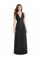 V-Neck Long Soft Chiffon Black Sleeveless Bridesmaid Dress Victoria