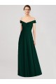 V-Neck Long Soft Chiffon Ever Green Sleeveless Formal Dress / Bridesmaid Dress Victoria
