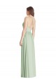 V-Neck Long Soft Chiffon Sage Sleeveless Semi Formal Evening Dress / Bridesmaid Dress Victoria