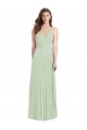 V-Neck Long Soft Chiffon Sage Cold Shoulder Semi Formal Evening Dress / Bridesmaid Dress Victoria