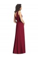 V-Neck Long Chiffon Hunter Sleeveless Wedding Party Dress Victoria