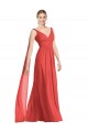 V-Neck Long Soft Chiffon Firecracker Sleeveless Bridesmaid Dress Victoria