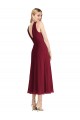 Halter Neck Tea length Soft Chiffon Lilac Sleeveless Prom Dress / Bridesmaid Dress Victoria