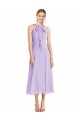 Halter Neck Tea length Soft Chiffon Lilac Sleeveless Prom Dress / Bridesmaid Dress Victoria