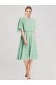 Knee Length Soft Chiffon Mint Green Flutter Sleeves Bridesmaid Dress Victoria