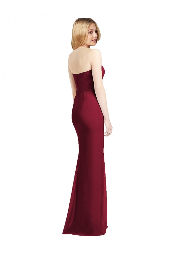 Strapless Long Soft Chiffon Hunter Sleeveless Bridesmaid Dress Victoria