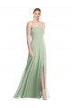 Square Neck Long Soft Chiffon Sage Sleeveless Formal Evening Gown / Bridesmaid Dress Victoria